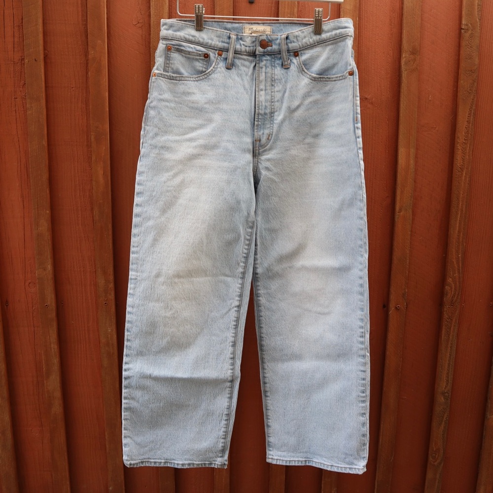 Madewell Light Denim High Rise Perfect Vintage Wide Leg Crop Jeans size 29 Women